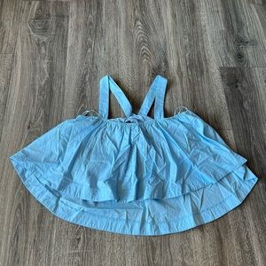 Blue high neck crop top medium